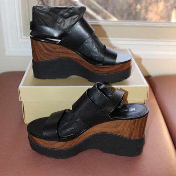 Michael Kors Rhett Wedge in Black Luggage, Size 11 - Picture 6 of 9